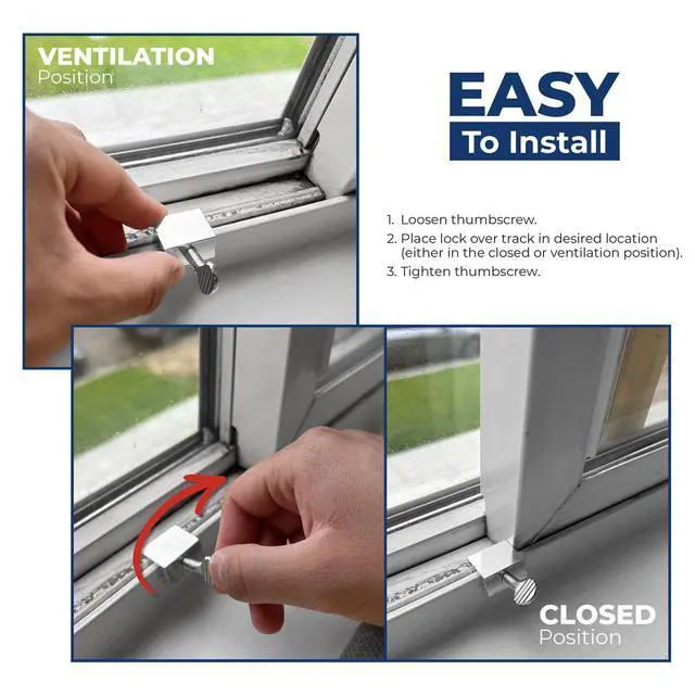 Alt view image 3 of 5 - Sliding Window Security Lock for 1/8 in. Rail, Aluminum (4 Pack)