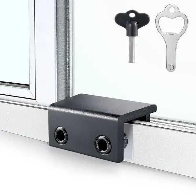 Main image of Window Locks, 4 Pack for Horizontal & Vertical Sliding Windows | Aluminum Alloy Window Lock,Sturdy Durable. Lock or Adjust Vents to Stop Falls,Reliable Safety Protection for Home and Travel