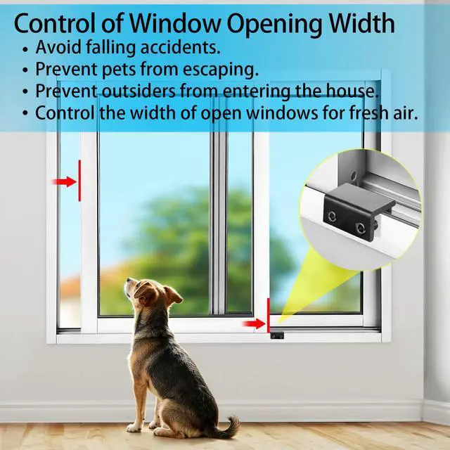 Alt view image 2 of 7 - Window Locks, 4 Pack for Horizontal & Vertical Sliding Windows | Aluminum Alloy Window Lock,Sturdy Durable. Lock or Adjust Vents to Stop Falls,Reliable Safety Protection for Home and Travel