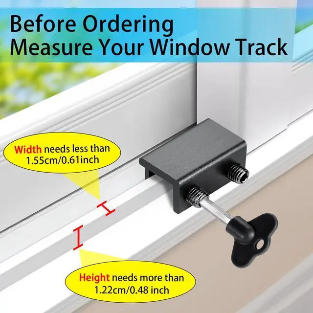 Alt view image 3 of 7 - Window Locks, 4 Pack for Horizontal & Vertical Sliding Windows | Aluminum Alloy Window Lock,Sturdy Durable. Lock or Adjust Vents to Stop Falls,Reliable Safety Protection for Home and Travel