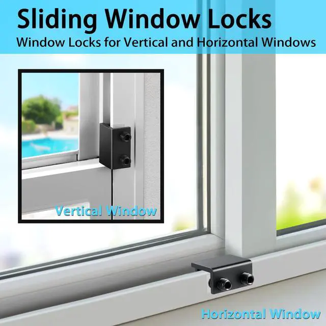 Alt view image 4 of 7 - Window Locks, 4 Pack for Horizontal & Vertical Sliding Windows | Aluminum Alloy Window Lock,Sturdy Durable. Lock or Adjust Vents to Stop Falls,Reliable Safety Protection for Home and Travel