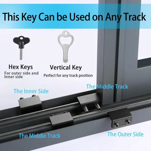 Alt view image 7 of 7 - Window Locks, 4 Pack for Horizontal & Vertical Sliding Windows | Aluminum Alloy Window Lock,Sturdy Durable. Lock or Adjust Vents to Stop Falls,Reliable Safety Protection for Home and Travel
