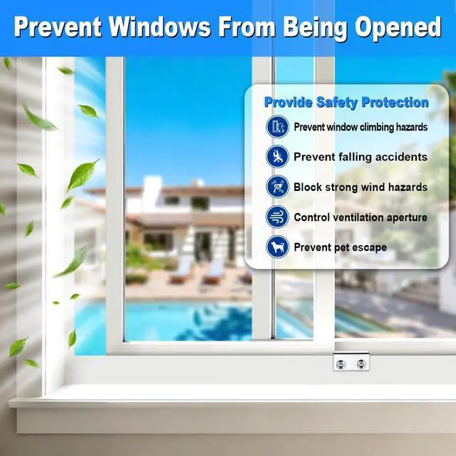 Alt view image 2 of 7 - Sliding Window Locks with Key2 Sets for Horizontal Vertica Window | Window Locks, Aluminum Stops, Sturdy Long-Lasting, Lock Closed or Ajar for Safe Ventilation Protecting Family & Pets