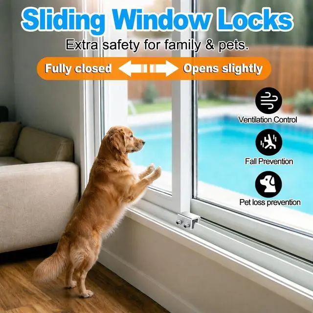 Alt view image 2 of 7 - Sliding Window Locks 4 SetsAdjustable Aluminum Stopper for Window Security | Window Stopper, Drill-Free Easy Install, Solid Long-Lasting Build for Home & Apartment Horizontal and Vertical Windows