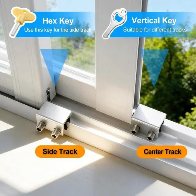Alt view image 6 of 7 - Sliding Window Locks 4 SetsAdjustable Aluminum Stopper for Window Security | Window Stopper, Drill-Free Easy Install, Solid Long-Lasting Build for Home & Apartment Horizontal and Vertical Windows