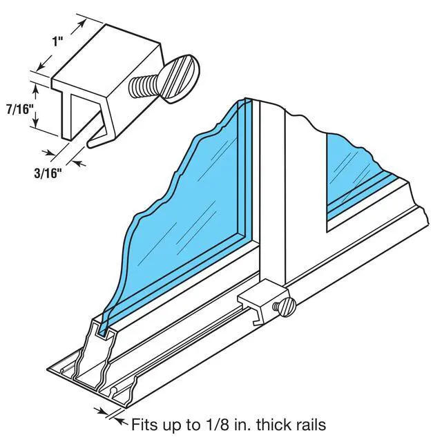 Alt view image 3 of 3 - Sliding Window Security Lock, White, 1/8 in. Rail, 4 Pack | For 1/8 Inch Wide Rail