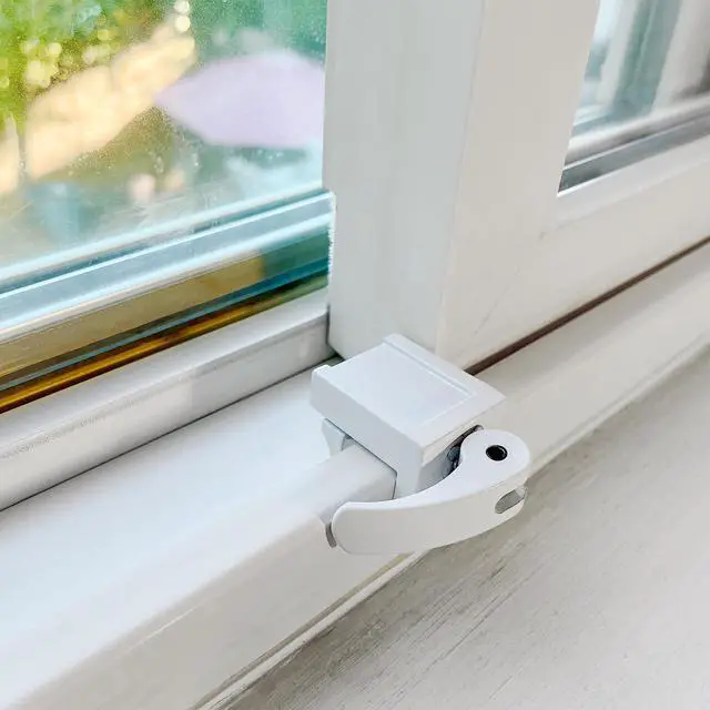 Alt view image 3 of 5 - Prime-Line Sliding Window Lock for Vinyl Windows, White, Diecast, 2 Pack | Easy Installation, Keeps Windows Securely Closed, Diecast Construction