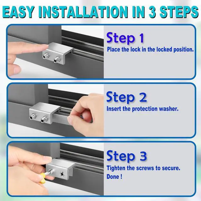 Alt view image 7 of 7 - Window Locks Security, Anti-Fall Aluminum Window Stopper (4 Sets) | Window Locks for Up and Down Windows & Horizontal Windows, Sturdy Sliding Window Locks Protect Your Family and Pets