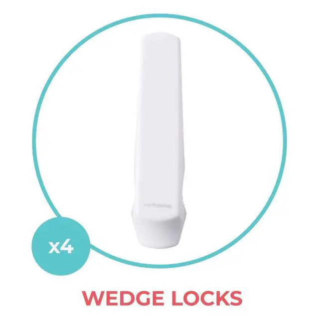 Alt view image 2 of 6 - Window & Door Wedge Locks for Baby Proofing: Child Proof Window Locks - 4 Pack - White