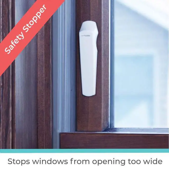 Alt view image 4 of 6 - Window & Door Wedge Locks for Baby Proofing: Child Proof Window Locks - 4 Pack - White