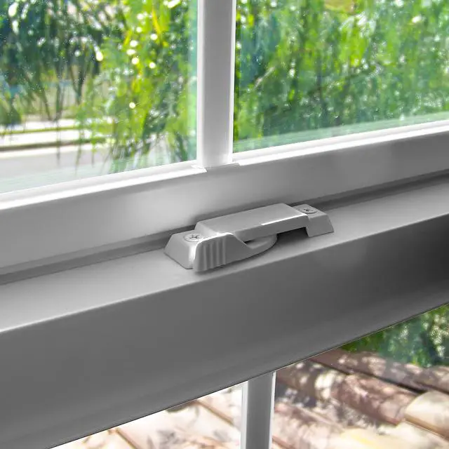 Alt view image 3 of 7 - F 2590 Sash Lock for Vertical and Horizontal Sliding Windows Replace Broken Sash Locks for Additional Home Security, 2-1/4 Mounting Hole Centers, White Diecast (Single Pack)