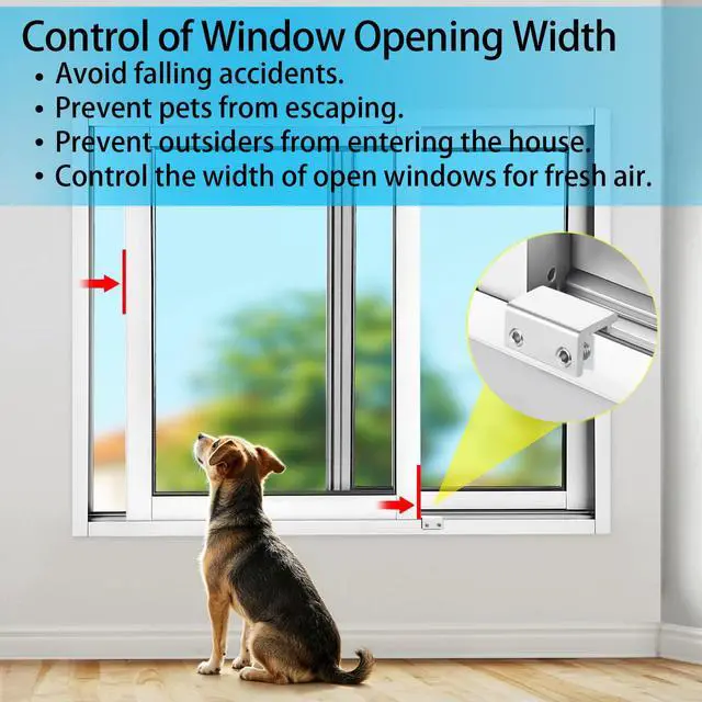Alt view image 2 of 7 - Window Locks, 4 Pack for Horizontal & Vertical Sliding Windows | Aluminum Alloy Window Lock,Sturdy Durable. Lock or Adjust Vents to Stop Falls,Reliable Safety Protection for Home and Travel
