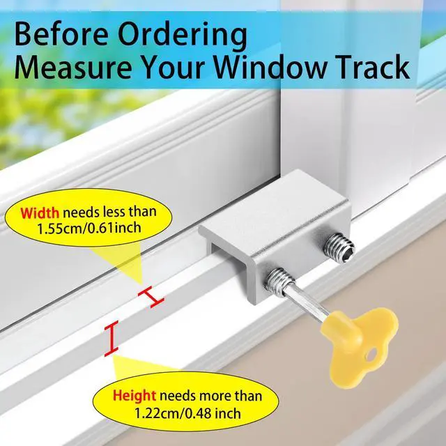 Alt view image 3 of 7 - Window Locks, 4 Pack for Horizontal & Vertical Sliding Windows | Aluminum Alloy Window Lock,Sturdy Durable. Lock or Adjust Vents to Stop Falls,Reliable Safety Protection for Home and Travel