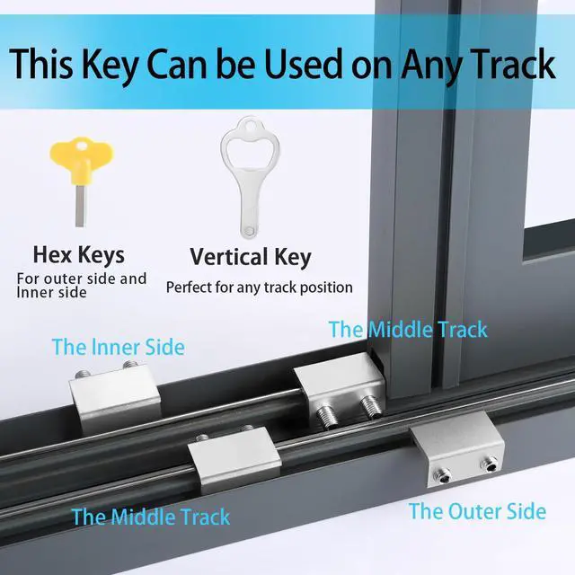 Alt view image 7 of 7 - Window Locks, 4 Pack for Horizontal & Vertical Sliding Windows | Aluminum Alloy Window Lock,Sturdy Durable. Lock or Adjust Vents to Stop Falls,Reliable Safety Protection for Home and Travel