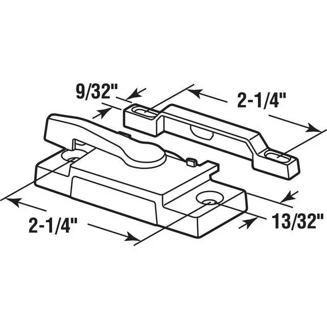 Alt view image 3 of 3 - F 2744 Sash Lock, Single Unit, White Diecast Construction, White Powder Coat w/ Enamel Finish, Designed for both Single & Double Hung Windows (Single Pack)