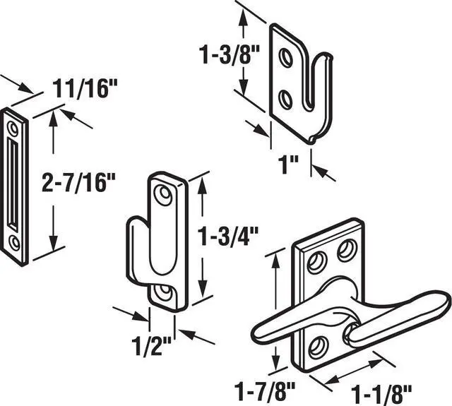 Alt view image 2 of 5 - H 3683 1-7/8 In. Diecast and Steel Antique Brass Casement Window Sash Lock (Single Pack)