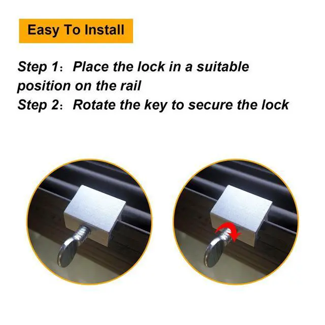 Alt view image 3 of 7 - 15 Sets Sliding Window Locks Bulk with Key for up and Down Windows | up and Down Adjustable Safety Aluminum Metal Door Vertical & Horizontal Sliding Window Lock for Home Patio Bedroom and Office
