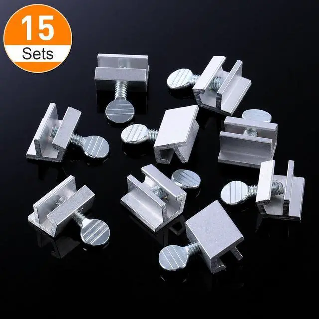 Alt view image 7 of 7 - 15 Sets Sliding Window Locks Bulk with Key for up and Down Windows | up and Down Adjustable Safety Aluminum Metal Door Vertical & Horizontal Sliding Window Lock for Home Patio Bedroom and Office