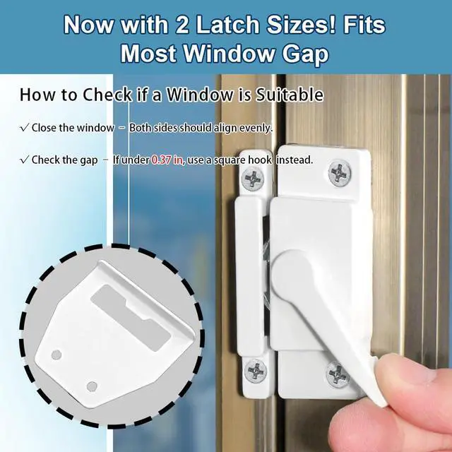 Alt view image 2 of 7 - Sliding Window Sash Locks White 2 Pack Cam Sash Locks for Double Hung Window Latch Lock Security Vinyl Window Sash Lock and Keeper Replacement for Vertical and Horizontal Sliding Windows