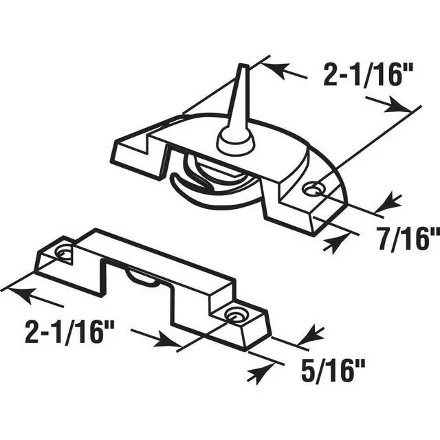 Alt view image 2 of 5 - F 2762 Double Hung Sash Lock, 2-1/16 In., Single Pack | Silver-Painted, Diecast Zinc