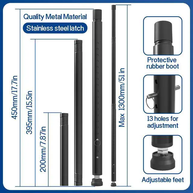 Alt view image 3 of 7 - Sliding Door Security Bar,Window Inside Security Bar,17-50 Inch Adjustable Patio Glass Door/Window Lock Bar for Burglar Prevention/Child Safety,Window Stopper for Sliding/Vertical Windows - Black-1Pcs