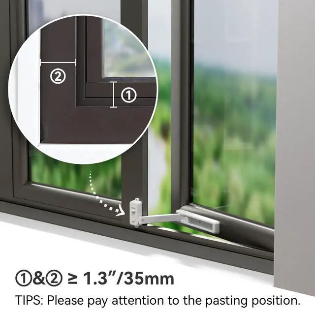 Alt view image 2 of 7 - Window Lock Children Protection Window Restrictor Child Safety Window Stopper Falling Prevention Locks Limiter Easy to Install and Use Adhesive no Tools Need or Drill(1 Pack,White)