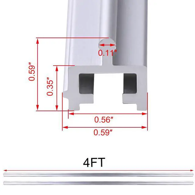 Alt view image 2 of 7 - 8 FT Aluminum Sliding Screen Door Track, Bottom Track Replacement for Patio Screen Door Repair, 4FT X 2