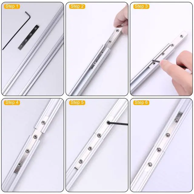 Alt view image 3 of 7 - 8 FT Aluminum Sliding Screen Door Track, Bottom Track Replacement for Patio Screen Door Repair, 4FT X 2