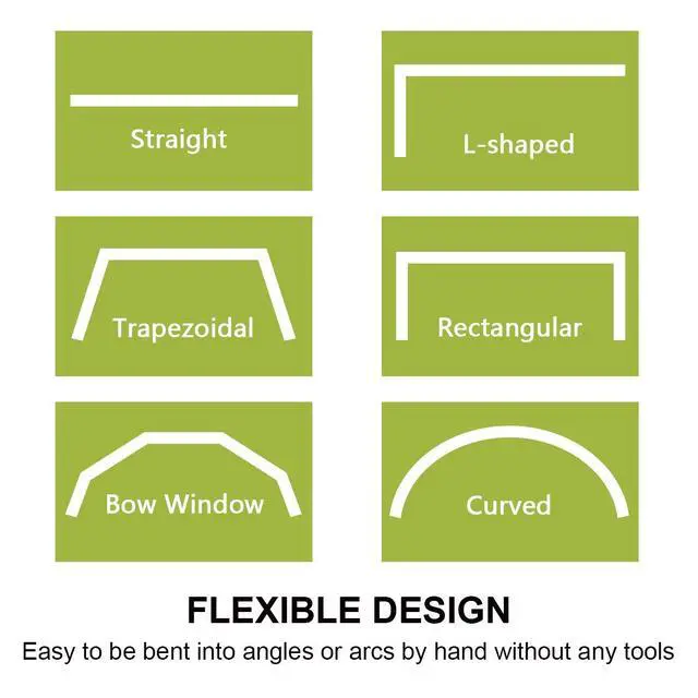 Alt view image 5 of 6 - Flexible Ceiling Curtain Track, Ceiling Mounted Sliding Rail Set | Custom Curved Shape, 8 ft White Rail, Ideal for Window, Room Divider or RV