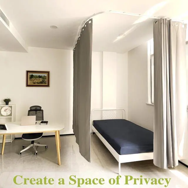 Alt view image 6 of 6 - Flexible Ceiling Curtain Track, Ceiling Mounted Sliding Rail Set | Custom Curved Shape, 8 ft White Rail, Ideal for Window, Room Divider or RV