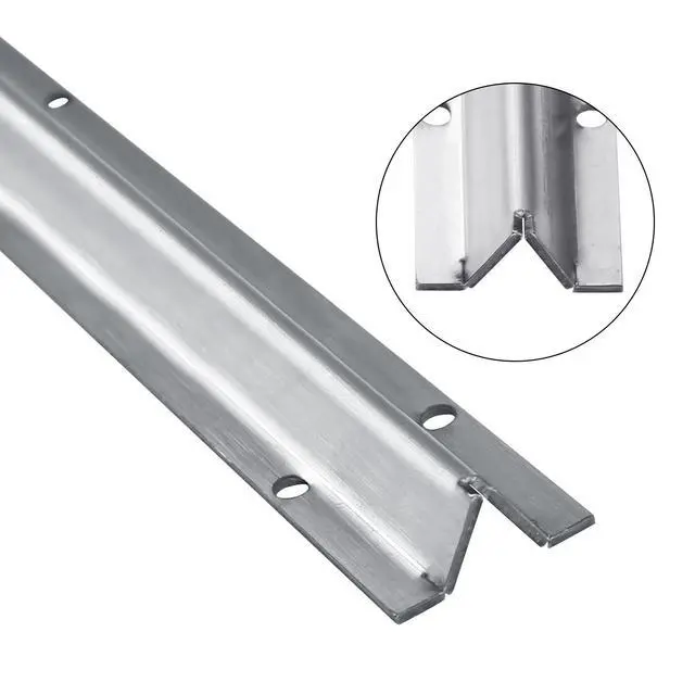 Alt view image 3 of 6 - 72" in 2 Sections of 36" Sliding Glass Door Track with Pre-Drilled Holes and Screws, Heavy Duty V Bottom Track for Sliding Screen Doors