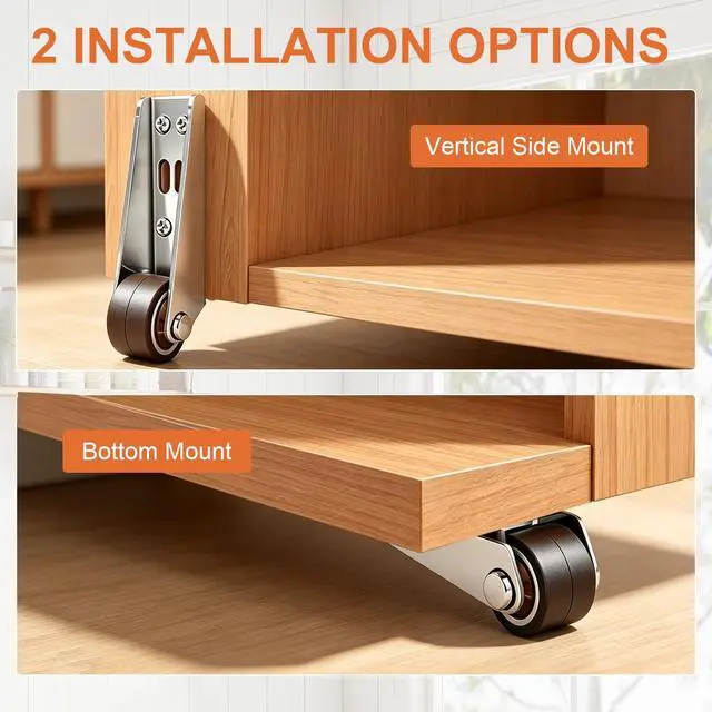 Alt view image 2 of 7 - Vertical Track Roller Wheel, Heavy Duty Sliding Door Bottom Guide, Soft Rubber Caster for Barn Door, Cabinet, Gate and Drawer, 110LBS Load Capacity, 4-Piece