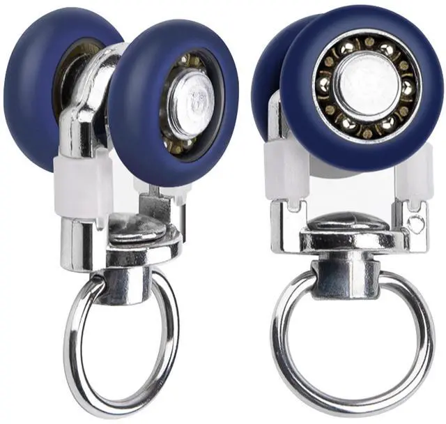 Main image of 15 PCS 15mm Mute Wheel Curtain Track Glider Hooks | Stainless steel Wheel Rollers Track Rail Runner, Ball Pulley Windows Shower Curtain Tracks for Ceiling, Wall, Room Divider