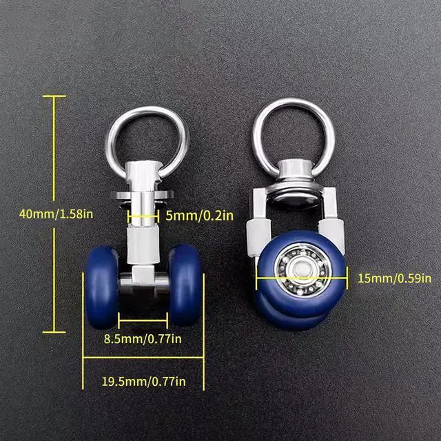 Alt view image 2 of 6 - 15 PCS 15mm Mute Wheel Curtain Track Glider Hooks | Stainless steel Wheel Rollers Track Rail Runner, Ball Pulley Windows Shower Curtain Tracks for Ceiling, Wall, Room Divider
