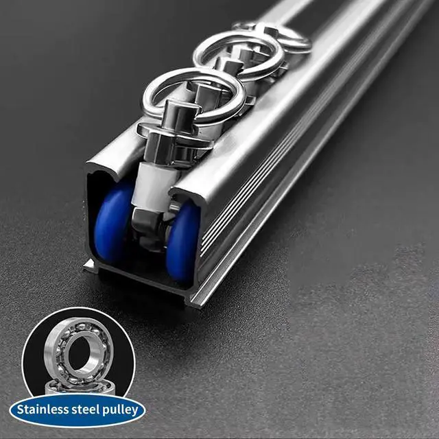 Alt view image 4 of 6 - 15 PCS 15mm Mute Wheel Curtain Track Glider Hooks | Stainless steel Wheel Rollers Track Rail Runner, Ball Pulley Windows Shower Curtain Tracks for Ceiling, Wall, Room Divider