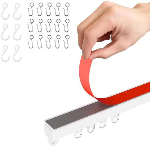 Main image of Adhesive Ceiling Curtain Track, Paste Type No Need to Drill, Suitable for Smooth Ceiling or Wall, Closets, Door and Window Frames, Meet Multi-Scenario and Multi-Functional Needs-1.66M/5.45FT
