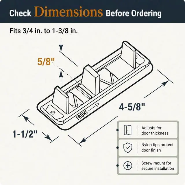 Alt view image 2 of 5 - Stamped Steel, Adjustable, Closet Door, Floor Guide (2 Pack) | 2 Pack