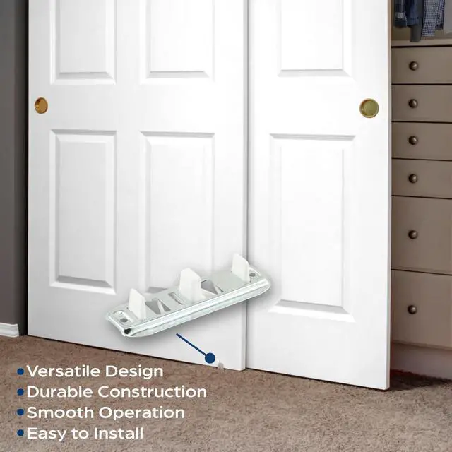 Alt view image 3 of 5 - Stamped Steel, Adjustable, Closet Door, Floor Guide (2 Pack) | 2 Pack