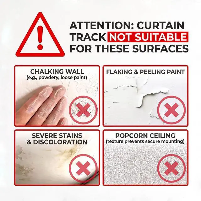 Alt view image 3 of 7 - Adhesive Ceiling Curtain Track, Paste Type No Need to Drill, Suitable for Smooth Ceiling or Wall, Closets, Door and Window Frames, Meet Multi-Scenario and Multi-Functional Needs-1.66M/5.45FT