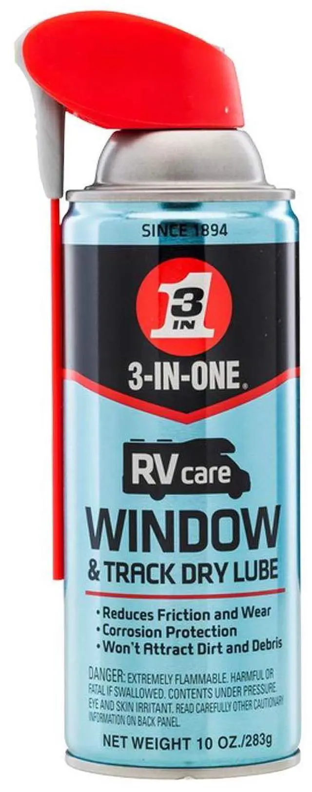 Main image of RVcare Window & Track Dry Lube with SMART STRAW SPRAYS 2 WAYS, 10 OZ