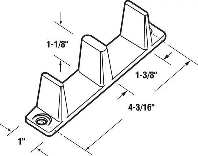 Alt view image 2 of 2 - N 6563 Plastic Sliding Closet Door Guide for 1-3/8 Inch Thick Doors, Set of 2, White