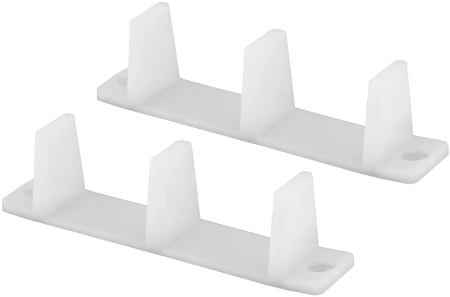Main image of N 6563 Plastic Sliding Closet Door Guide for 1-3/8 Inch Thick Doors, Set of 2, White
