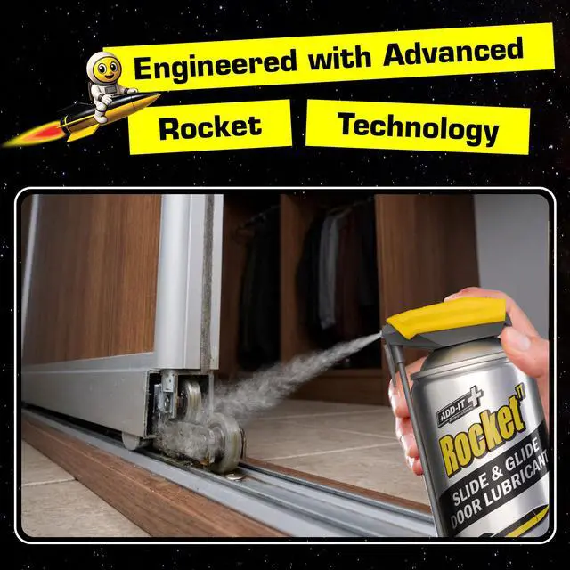 Alt view image 4 of 7 - Slide & Glide Silicone Door Lubricant Spray, 13.5oz | 100% Silicone Lubricant Sliding Door Tracks, Hinges & Rollers, Fast-Drying, Non-Sticky, Stops Squeaks & Protects Against Rust