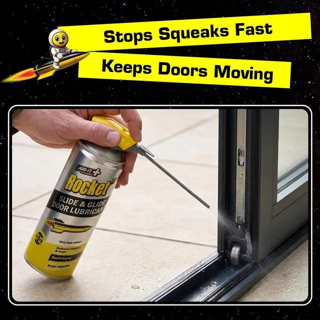 Alt view image 5 of 7 - Slide & Glide Silicone Door Lubricant Spray, 13.5oz | 100% Silicone Lubricant Sliding Door Tracks, Hinges & Rollers, Fast-Drying, Non-Sticky, Stops Squeaks & Protects Against Rust