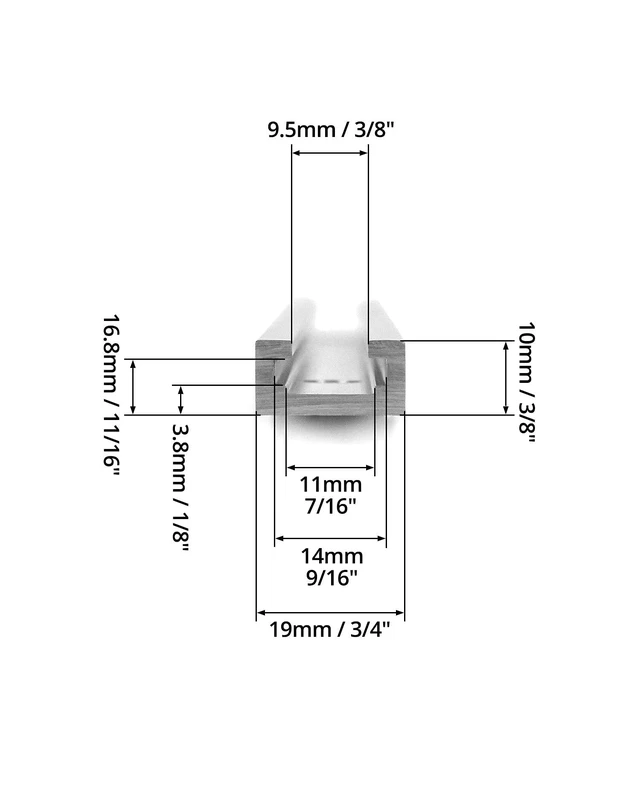 Alt view image 3 of 7 - Aluminum T Track, 2 Pack 12 Inch Universal Double Cut Profile T Track, with Predrilled Mounting Holes and Screws, Woodworking and Fixtures, for Drill Press Table, Router Table
