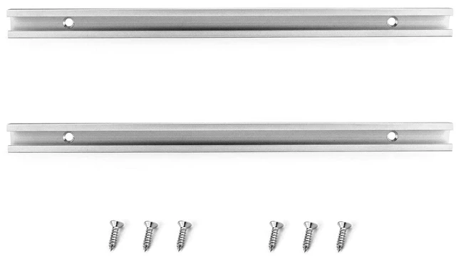 Alt view image 6 of 7 - Aluminum T Track, 2 Pack 12 Inch Universal Double Cut Profile T Track, with Predrilled Mounting Holes and Screws, Woodworking and Fixtures, for Drill Press Table, Router Table