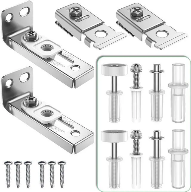 Main image of Bifold Door Hardware Repair Kit - 2 Pack Bi-fold Sliding Closet Door Hardware Kit for 7/8" to 1" Track, Folding Pocket Door Replacement Parts Set Include Top Bottom Pivots Bracket and Guide Wheel