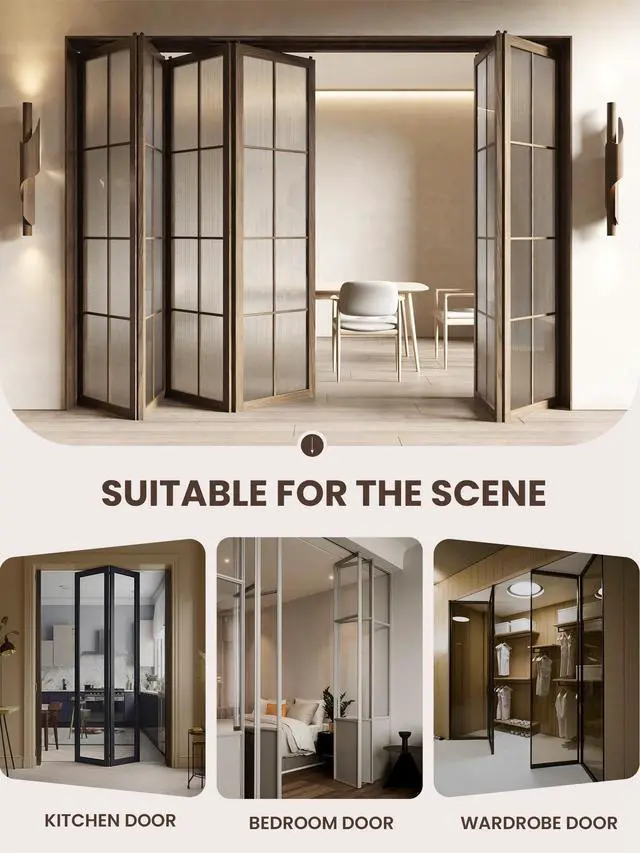 Alt view image 5 of 7 - Bifold Door Hardware Repair Kit - 2 Pack Bi-fold Sliding Closet Door Hardware Kit for 7/8" to 1" Track, Folding Pocket Door Replacement Parts Set Include Top Bottom Pivots Bracket and Guide Wheel
