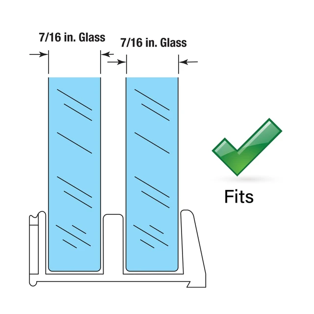 Alt view image 3 of 3 - M 6059 Sliding Shower Door Bottom Guide, 1/2 In., Clear, 2 Pack | 1/2 In. Channels, Plastic Construction, Adhesive Backing