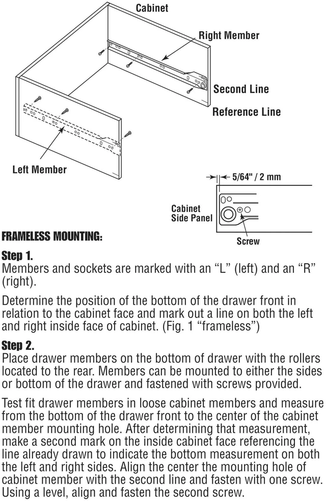 Alt view image 4 of 6 - MP7210 Drawer Slide Kit Replace Drawer Track Hardware Self-Closing Design Fits Most Bottom/ Side-Mounted Drawer Systems 15-3/4 In. Steel Tracks, Plastic Wheels, White (1 Pair)